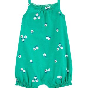 Macaquinho bebê com elástico floral verde | Carter's