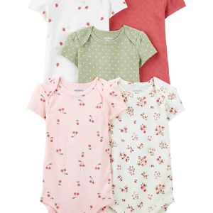 Kit body bebê 5 peças cerejas poá multicor | Carter's