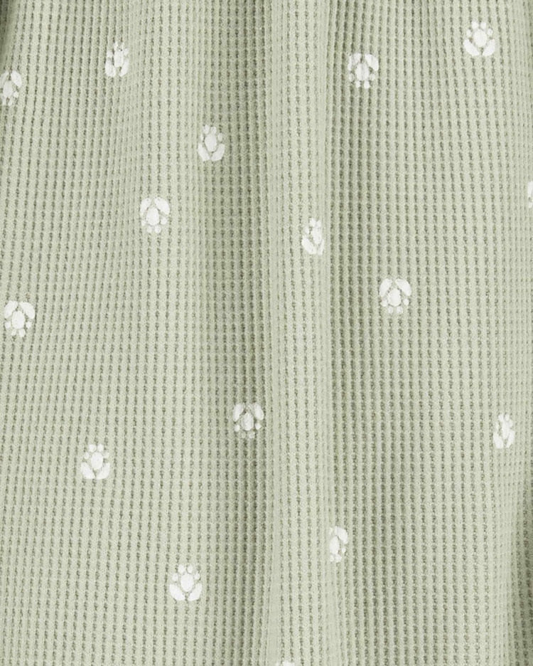 Macacão bebê com babados texturizado floral verde | Carter's - Imagem 2