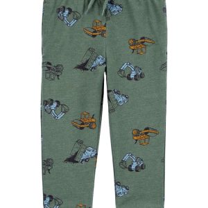 Calça de moletom infantil dinossauro verde