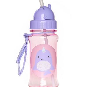 Garrafa squeeze infantil com canudo baleia rosa | Skip Hop