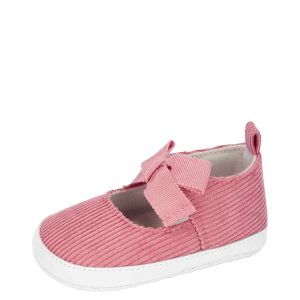 Sapato bebê texturizado laço rosa