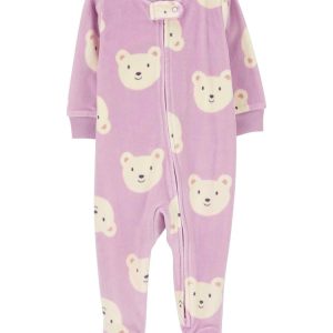 Macacão bebê em velboa com pezinhos ursos lilás | Carter's