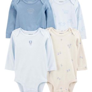 Kit body bebê 4 peças balão e elefantes multicor | Carter's