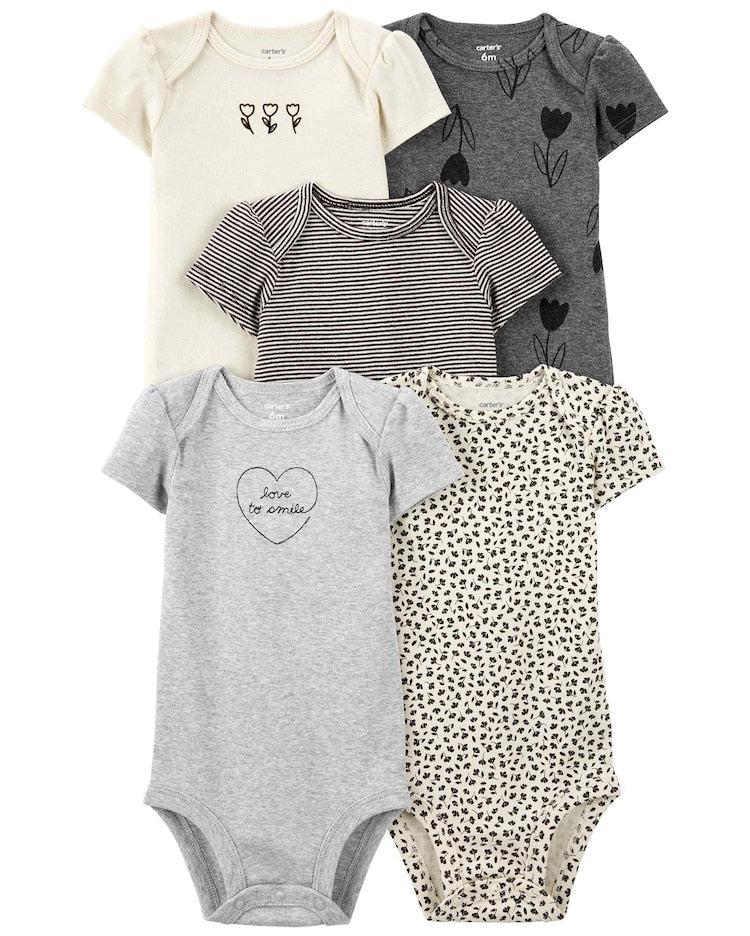 Enxoval bebê conjunto longo 7 peças floral e love multicor - Imagem 6