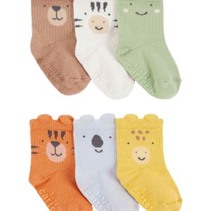 Kit meia bebê 6 pares de bichinhos multicor