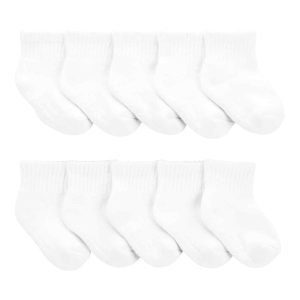 Kit meia bebê 10 pares lisas branco |