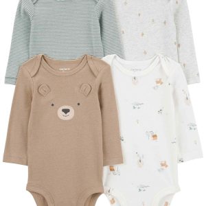 Kit body bebê 4 peças listrado e bichinhos multicor | Carter's