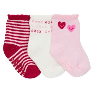 Kit meia bebê 3 pares xoxo multicor | Carter's