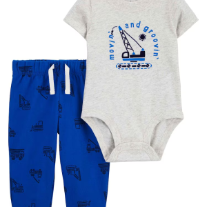 Conjunto longo bebê 2 peças construção multicor |