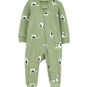 Macacão pijama bebê com pezinho cachorro verde |