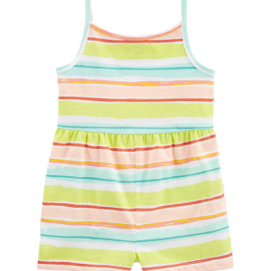 Macaquinho infantil curto listrado multicor |