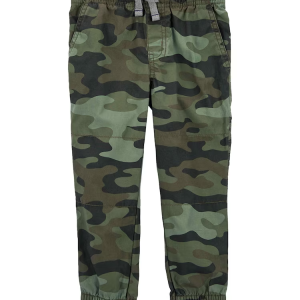 Calça de moletom infantil jogger camuflada verde |