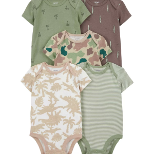 Kit body bebê 5 peças camuflado jacaré multicor |