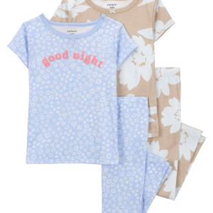 Pijama longo bebê 4 peças floral good night multicor | Carter's