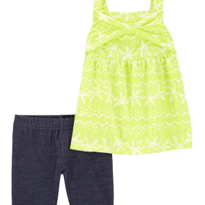 Conjunto curto infantil palmeira multicor |