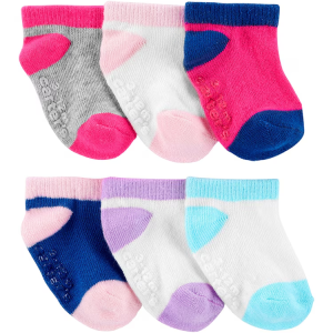 Kit Meia Cano Curto Infantil Carter's 6 Pares Multicor Tam 2 a 4
