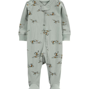 Macacão bebê canelado aviões verde |