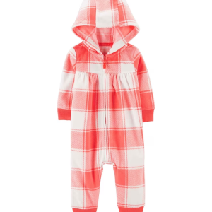 Macacão bebê em fleece com touca xadrez multicor | Carter's