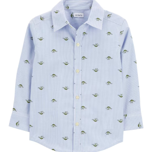 Camisa infantil dimossauros manga longa azul |