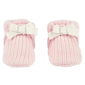 Pantufa bebê de tricot com laço rosa | Carter's