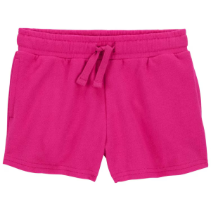 Short de moletom infantil cós de elástico rosa |