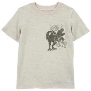 Camiseta infantil dinossauros com bolso cinza |