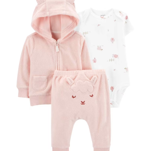 Conjunto longo bebê 3 peças ovelhinha rosa | Carter's