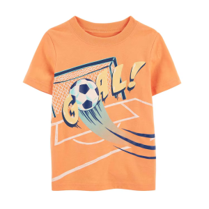 Camiseta infantil lettering gol laranja |