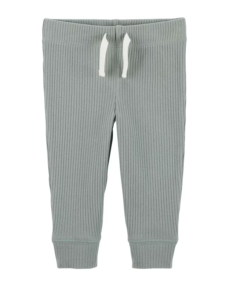 Conjunto longo bebê 2 peças e touca canelado verde | - Imagem 2