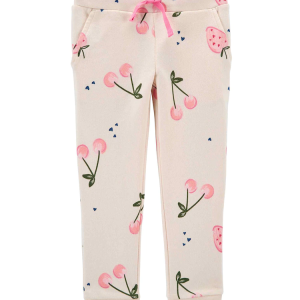 Calça Infantil Relaxed Cereja Rosa Carter's Tam 2 a 5