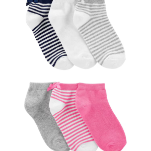 Kit meia infantil 6 pares listras branco |
