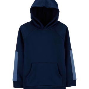 Blusa Infantil Manga Longa Capuz Azul Marinho Tam 6 a 8