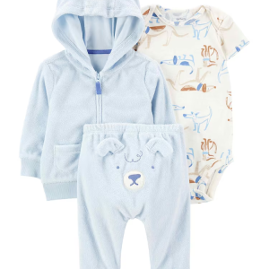 Conjunto longo bebê 3 peças cachorrinho multicor |