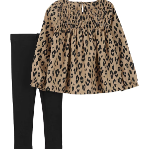 Conjunto longo infantil 2 peças oncinha multicor |