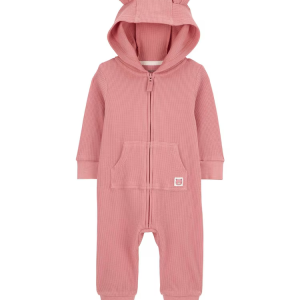 Macacão bebê capuz com orelhas rosa | Carter's