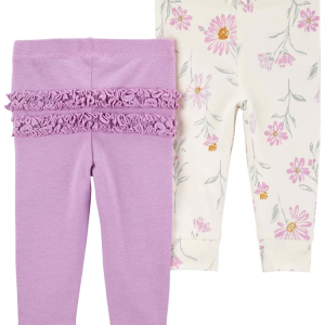 Kit calça de moletom bebê 2 peças floral multicor | Carter's