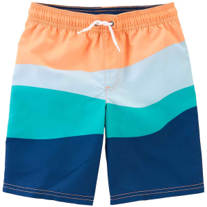 Bermuda água infantil com listras multicor |
