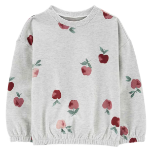 Blusão bebê moletom fechado maçã cinza | Carter's