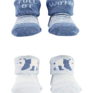 Kit meia bebê 2 pares listrado panda multicor |