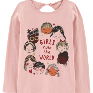 Camiseta infantil Girls Rule The World rosa |
