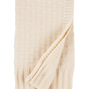 Cobertor bebê de tricot trabalhado bege |