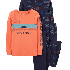 Pijama longo infantil 4 peças epic gamer multicor |