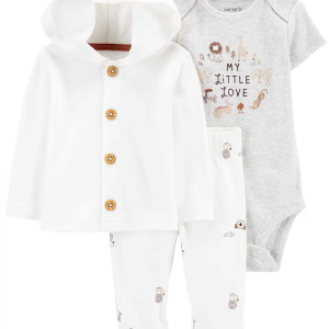 Conjunto longo bebê 3 peças My Little Love branco |