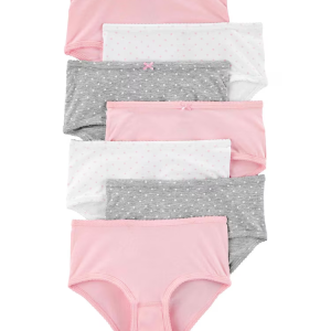 Kit Calcinha 7 Peças - Rosa/Cinza/Branco