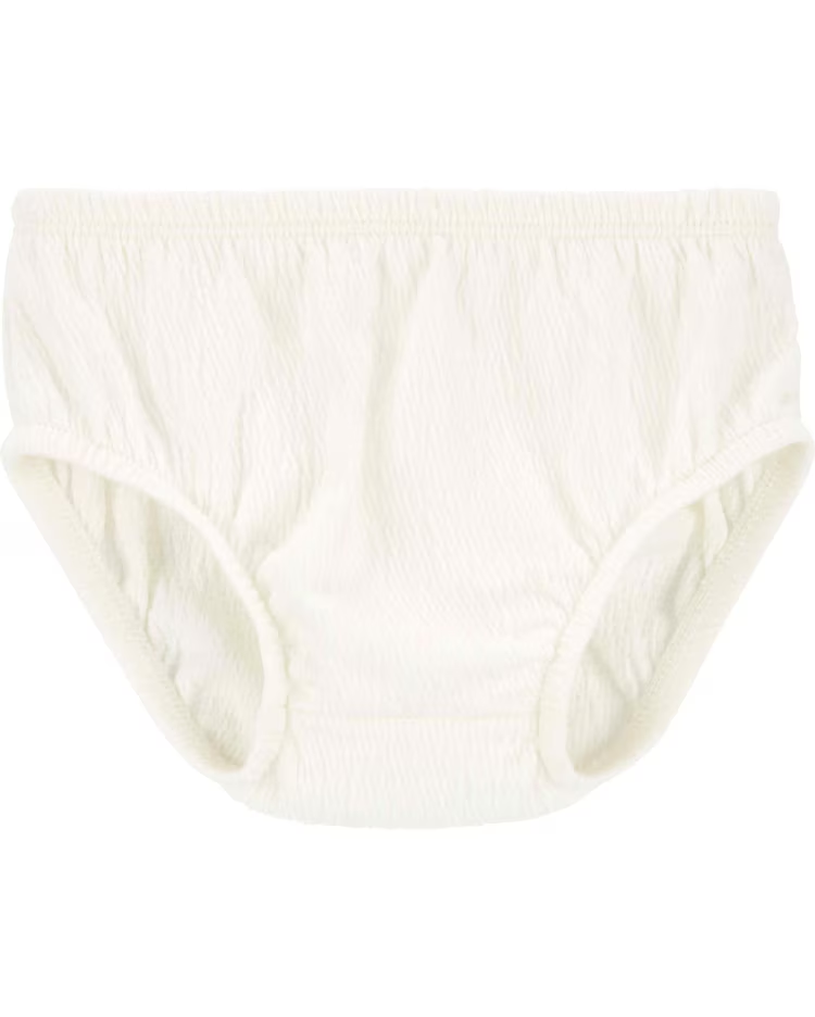 Vestido bebê manga longa texturizado floral off-white | Carter's - Imagem 3