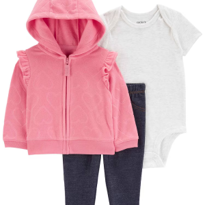 Conjunto longo de moletom bebê 3 peças fleece multicor | Carter's