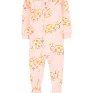 Macacão pijama infantil com pezinho joaninha rosa |