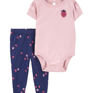 Conjunto longo bebê 2 peças morangos multicor | Carter's