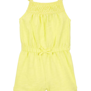 Macaquinho bebê elástico relevo floral amarelo | Carter's